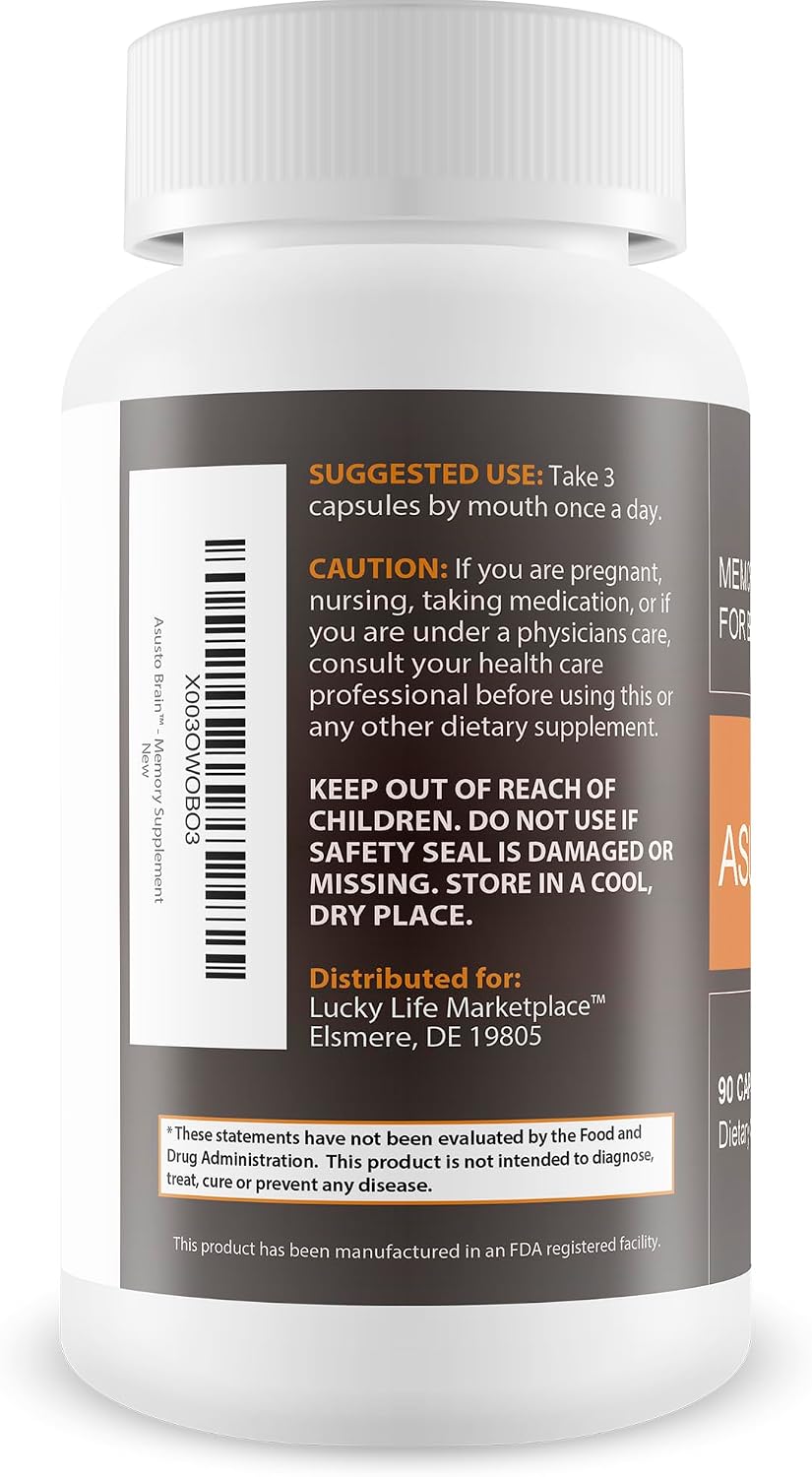 Asusto Nootropic Brain Supplement - Memoria y Enfoque Natural