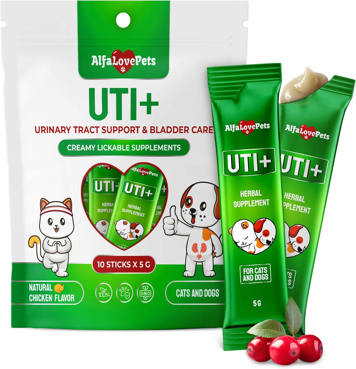 Suplemento Urinario para Perros y Gatos – Cuidado de Riñones y Vejiga con Arándano – 60 ml
