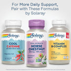 Solaray Extracto de Castaño de Indias 400 mg - Estandarizado a 72 mg de Aescina - Con Rusco - Vegano, No-GMO, 60 Cápsulas Veganas