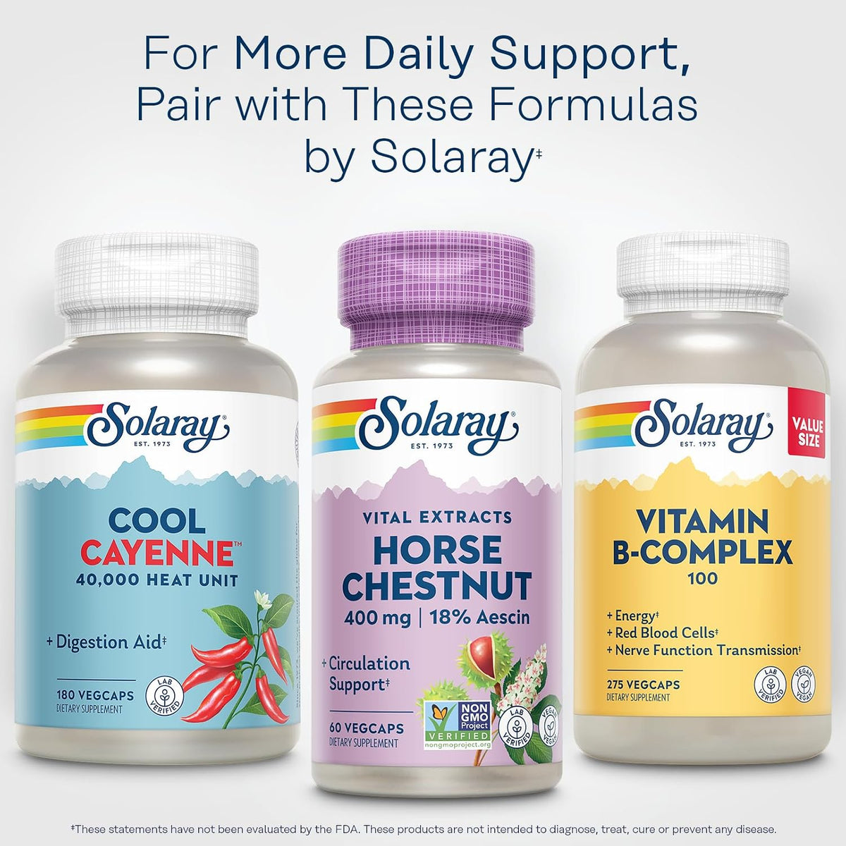 Solaray Extracto de Castaño de Indias 400 mg - Estandarizado a 72 mg de Aescina - Con Rusco - Vegano, No-GMO, 60 Cápsulas – Image 6