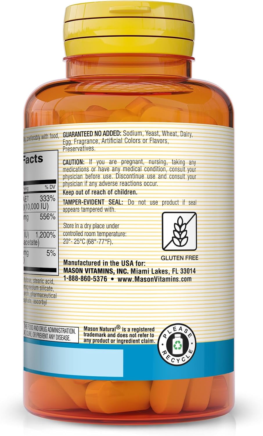 Mason Natural Vitaminas E, C y Beta Caroteno - 60 Comprimidos