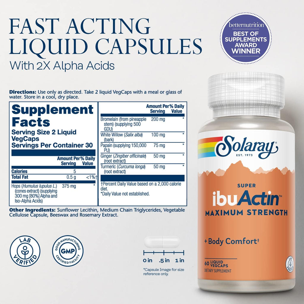 Solaray Super IbuActin 60 cápsulas