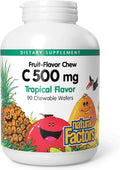 Natural Factors Vitamina C 500 mg - Suplemento para niños - Sabor tropical - 90 comprimidos masticables