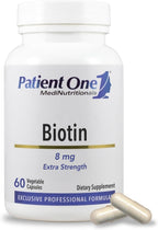 Patient One Biotina 8mg | 60 Cápsulas | Apoyo Cabello, Piel y Uñas