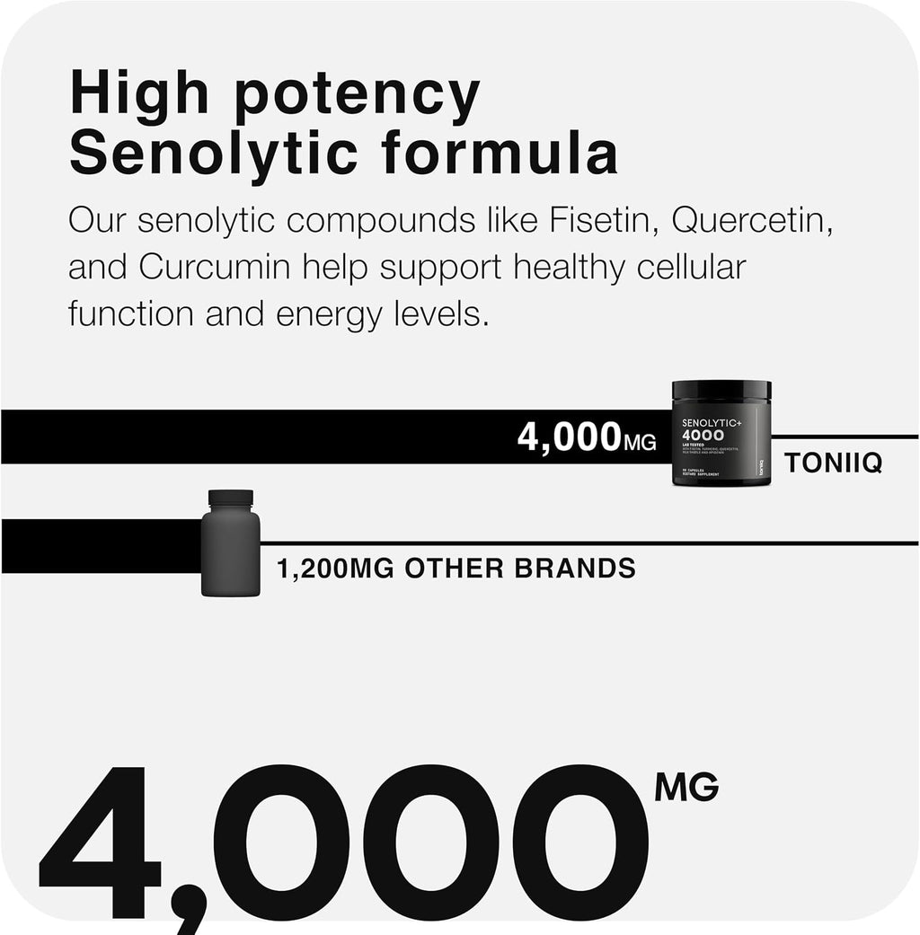 Fisetin Supplement – Senolítico Ultra Alta Potencia 4,000mg con Quercetina, Curcumina 97%, Apigenina y Cardo Mariano – 3 Meses de Suministro