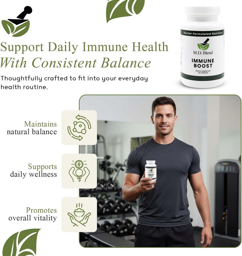 M.D. Blend Immune Boost - Suplemento para el sistema inmunitario, 60 cápsulas