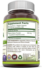 Pure Naturals Maca 950 mg - 360 Cápsulas Vegetales - Complemento Alimenticio No GMO Sin Gluten
