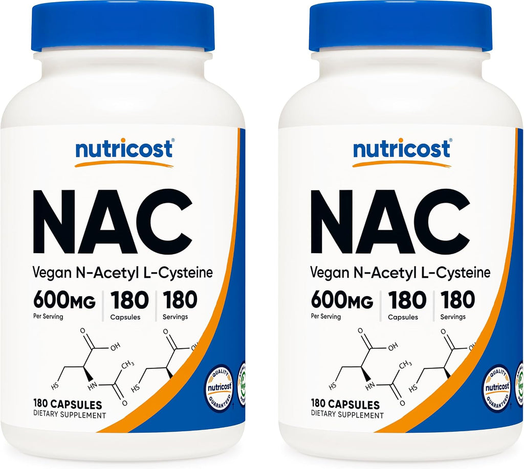Nutricost N-Acetilcisteína (NAC) 600mg, 240 Cápsulas Vegetarianas - Vegano, Sin OGM, Sin Gluten