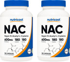 Nutricost N-Acetilcisteína (NAC) 600mg, 240 Cápsulas Vegetarianas - Vegano, Sin OGM, Sin Gluten