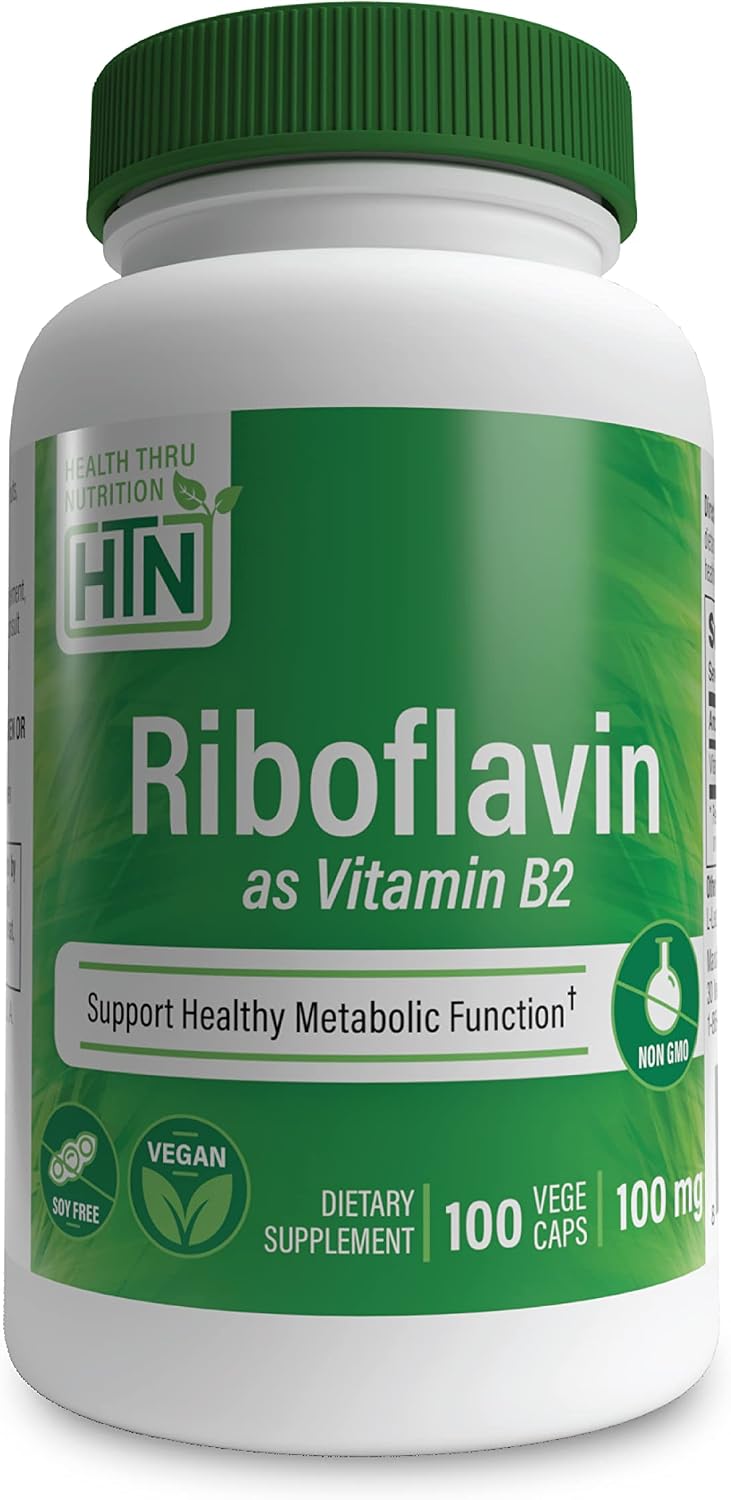 Health Thru Nutrition Riboflavina 100mg - Vitamina B2 100 Cápsulas Vegetales