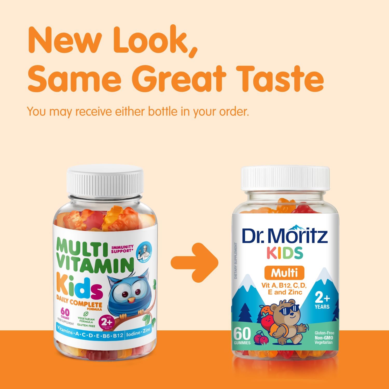 DR. MORITZ Gomitas Multivitamínicas para Niños | 14 Vitaminas | 60 Gomitas | Desde 2 Años