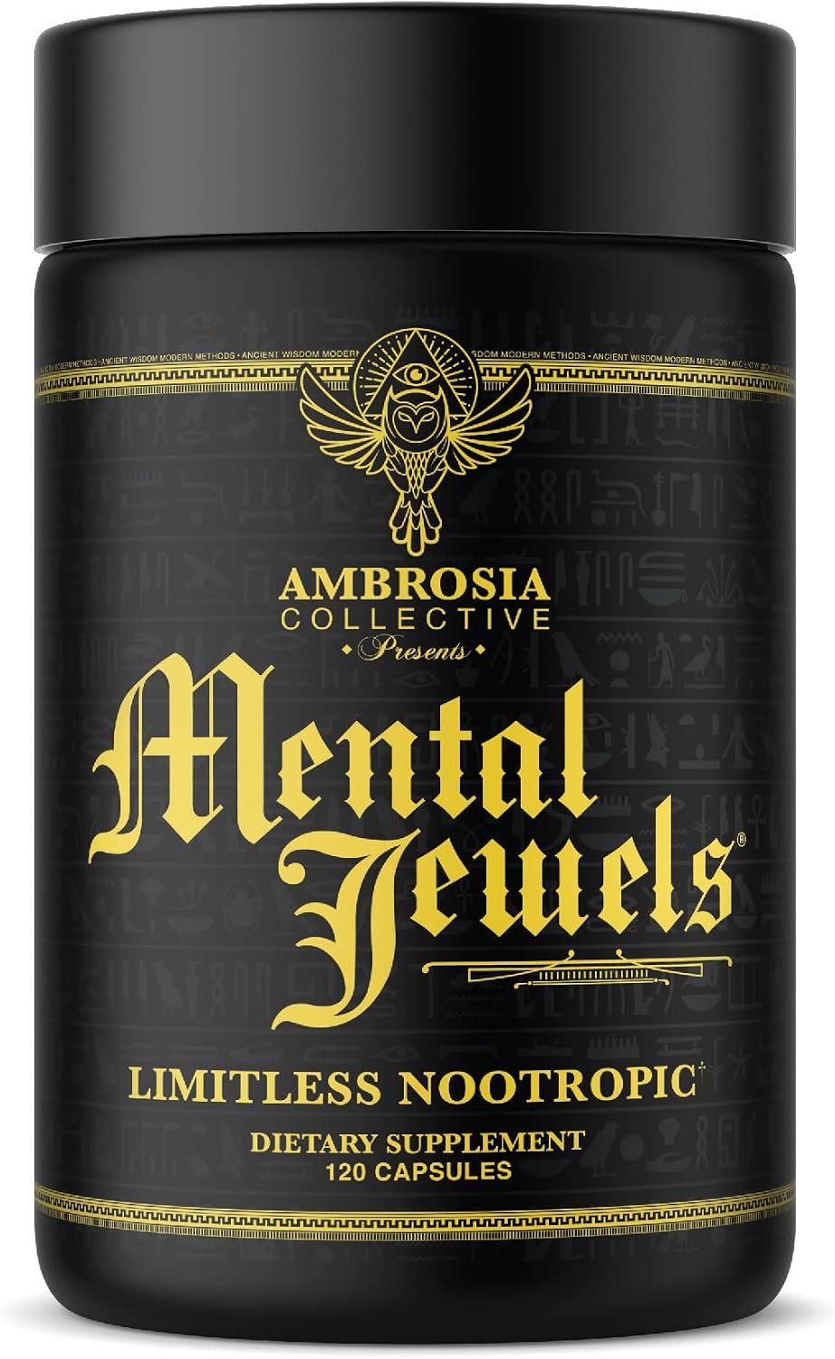 Ambrosia Mental Jewels - Suplemento Nootrópico para Memoria, Enfoque y Concentración con Alpha GPC, Bacopa y Fosfatidilserina - 120 Cápsulas Veganas