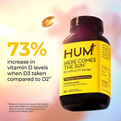 HUM Here Comes The Sun - Vitamina D3 Vegana – Mantenimiento de los huesos en condiciones normales: Un aporte – Image 3