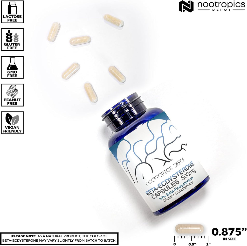 Beta-Ecdysterone 50% Cápsulas | 500 mg | Extracto de Cyanotis Arachnoidea | 30 Unidades