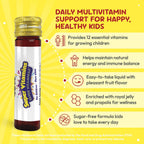 GirafKids Super Vitamins - Multivitamínico infantil con jalea real y propóleo - 10 viales sabor frutas del bosque