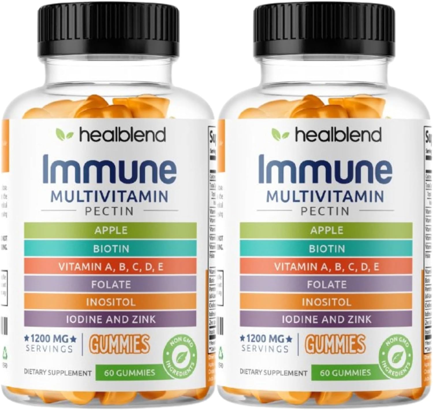 healblend Multivitamin Bear Gummies para Adultos | Vitaminas C, D3, B6, B12, Hierro, Zinc