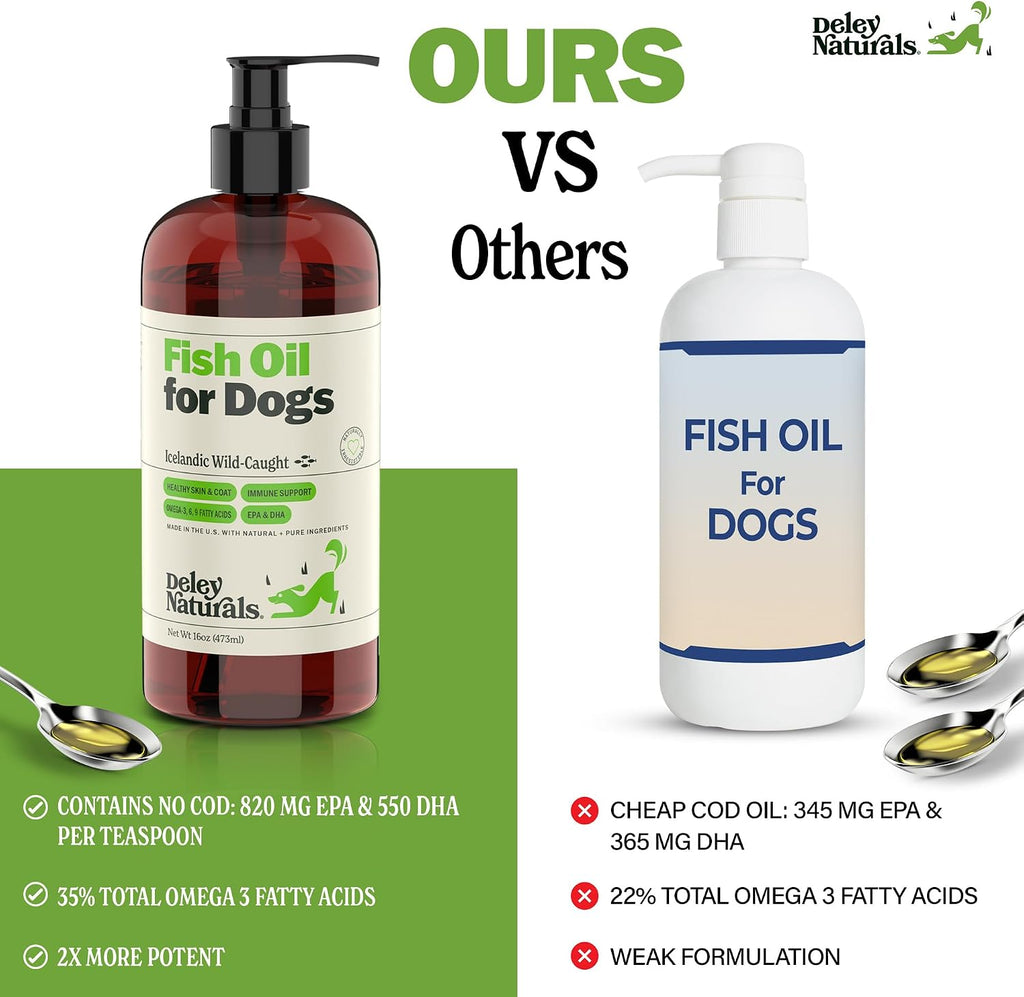 Deley Naturals Icelandic Fish Oil for Dogs - Omega 3 EPA/DHA - 473ml