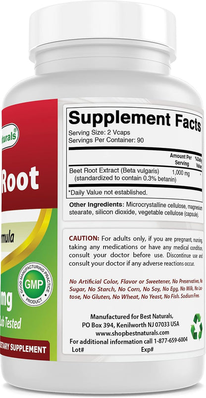 Best Naturals Polvo de Raíz de Remolacha 500 – No-GMO : libre de organismos modificados genéticamente. – Image 6