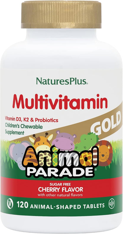 NaturesPlus Animal Parade Gold – Vitamina D3: Contribuye a la absorción y utilización normal del calcio y el – Image 1