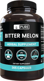 PURE ORIGINAL INGREDIENTS Melón Amargo (365 Cápsulas) Sin Rellenos de Magnesio ni Arroz, Siempre Puro, Verificado en Laboratorio