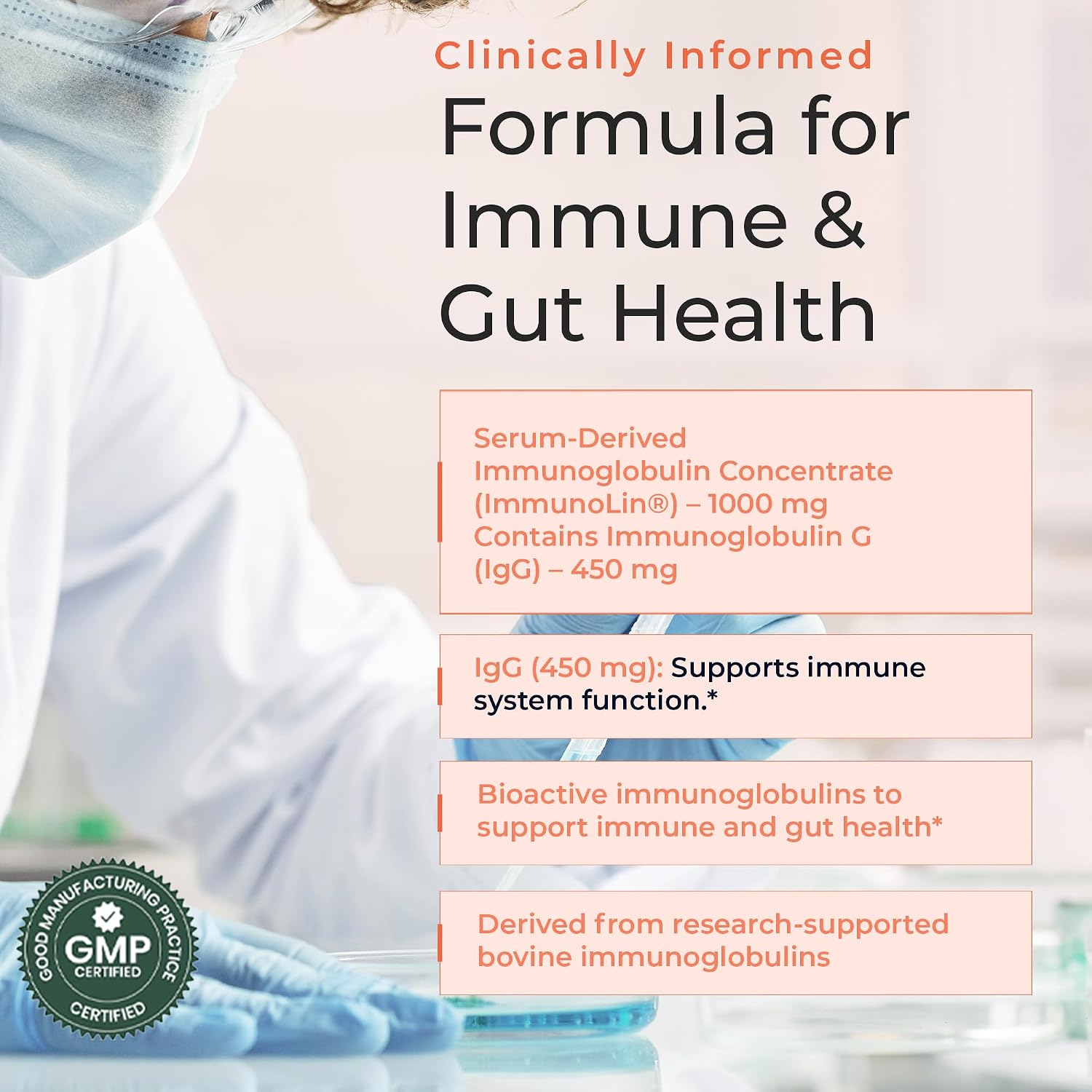 Molecular Fertility Immunoglobulin IgG - Suplemento de Inmunoglobulinas sin Lácteos para Hombres y Mujeres - 60 Dosis