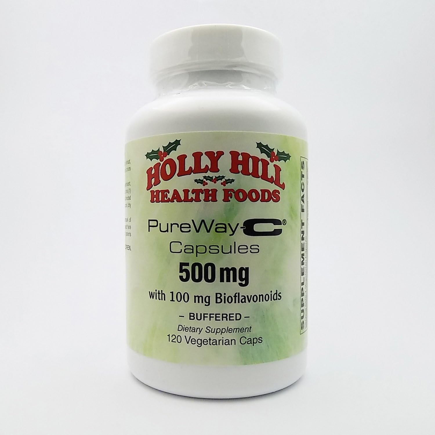 Holly Hill Health Foods, PureWay-C 500 mg con 100 mg de Bioflavonoides, Tamponado, 120 Cápsulas Vegetales