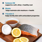 Pet Honesty Suplemento de Piel y Pelaje para Perros con Aceite de Salmón - Caldo de Huesos con Aceite de Salmón, Colágeno, Biotina y Vitamina E (340 g)