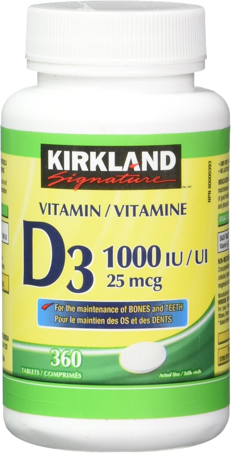 Kirkland Signature Vitamina D3 1000 IU, 360 Comprimidos