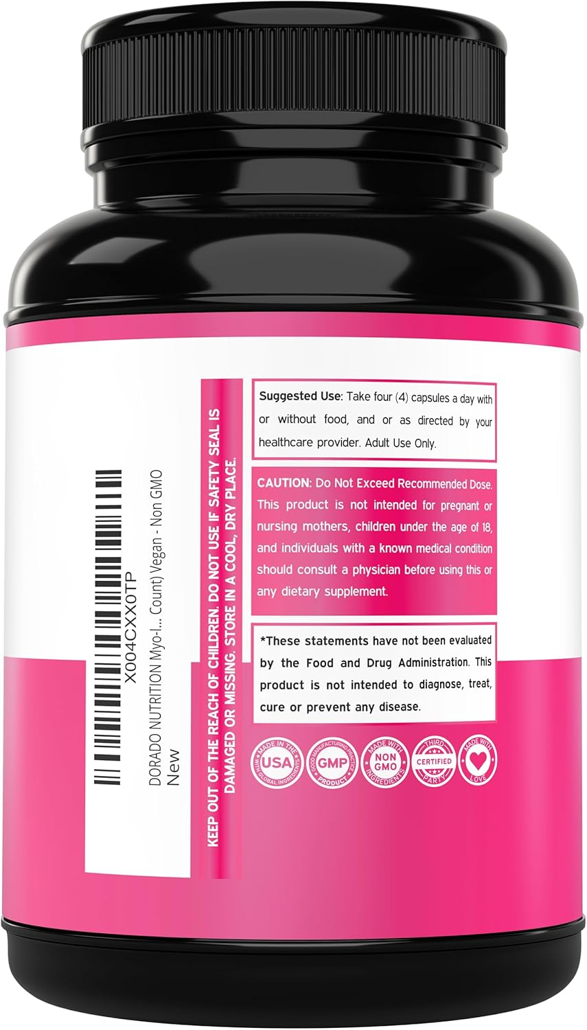 Myo-Inositol & D-Chiro Inositol 40:1 para Mujer - 120 Cápsulas, 2050 mg por Dosis