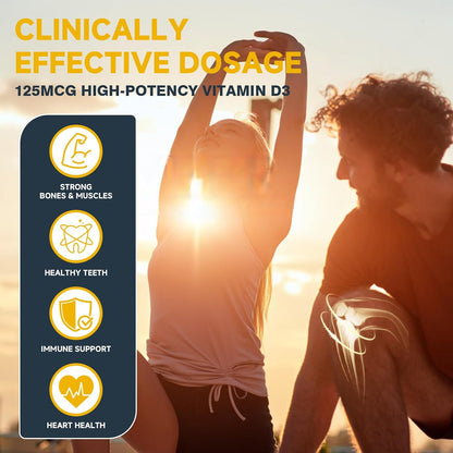 DRFOSTER Vitamina D3 K2 – Alta Potencia 125mcg D3 (5000UI) y 100mcg K2 (MK7) – Salud Ósea, Corazón e Inmunidad – Mejorado – Image 5