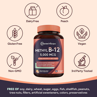 Doctor's Recipes Vitamina B12, – El funcionamiento normal del sistema inmunitario. – Image 5