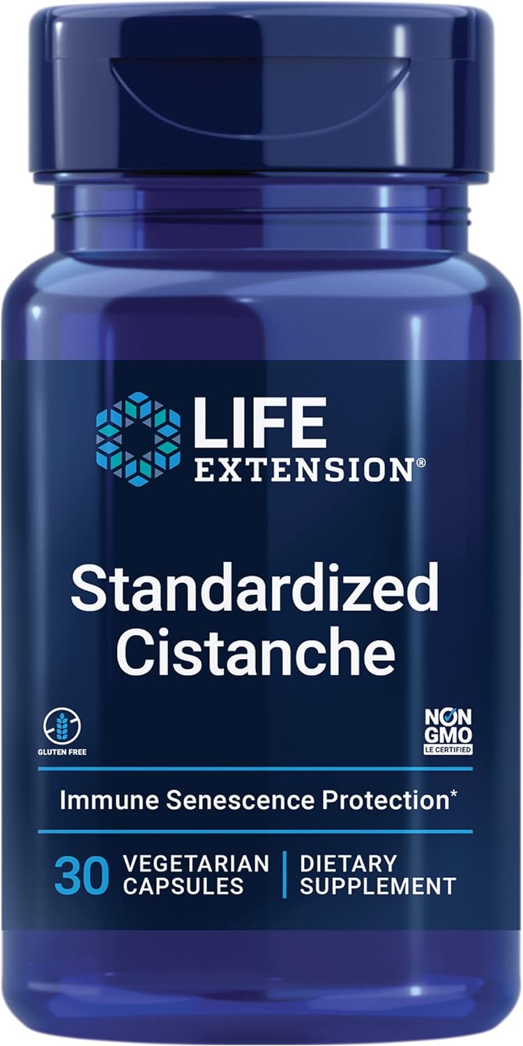 Life Extension Standardized Cistanche, C. tubulosa, Vitamina C, 30 Cápsulas