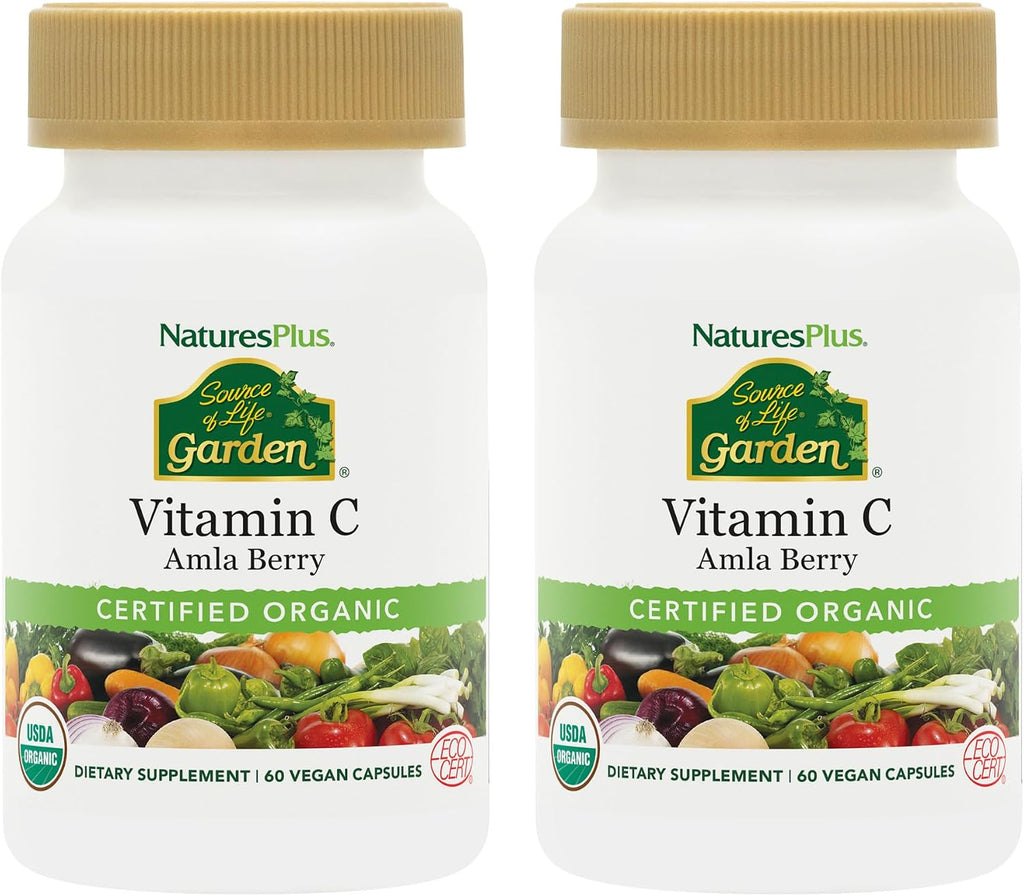 NaturesPlus Source of Life Garden Vitamin C – 60 Capsules – Organic Amla Vitamin C with Bioflavonoids