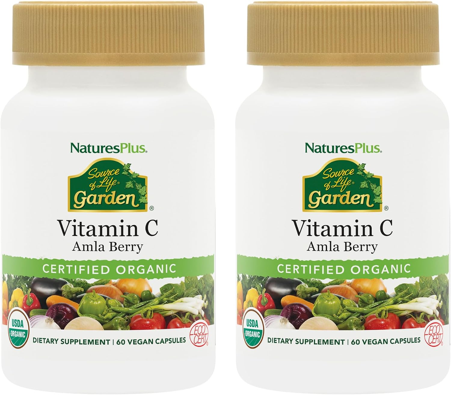 NaturesPlus Source of Life Garden Vitamin C – 60 Capsules – Organic Amla Vitamin C with Bioflavonoids