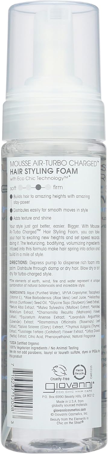 Giovanni Air Turbo Charged Mousse Capilar Natural - 200 ml (Pack de 6)