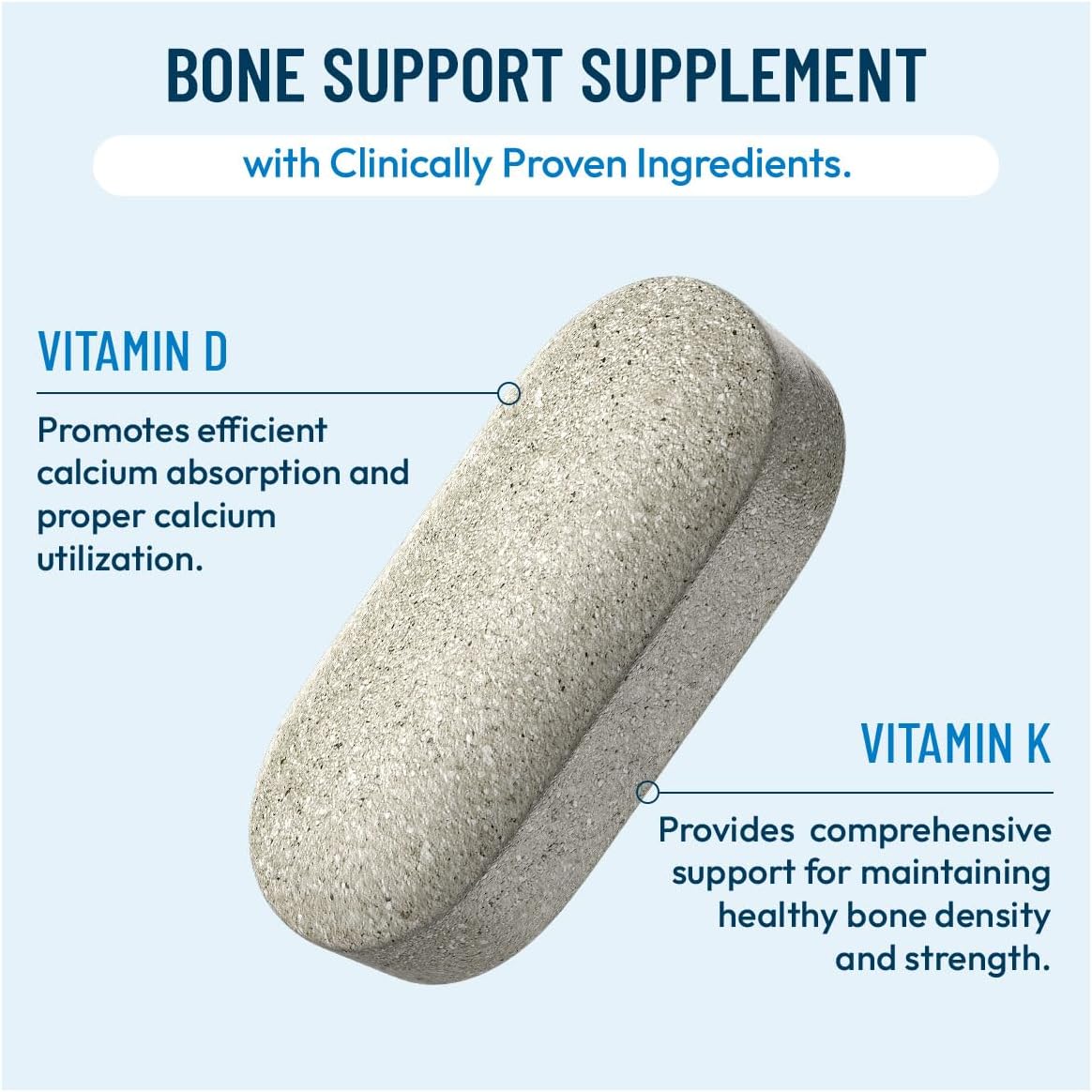 Bonexcin Advanced Bone Support Formula – Calcio, Magnesio, Vitamina D3 y K2 – 90 Cápsulas