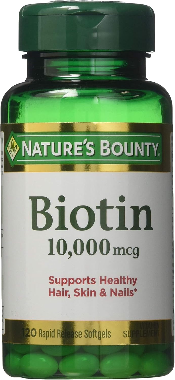 Nature's Bounty Biotina 10.000 mcg, Softgels de Liberación Rápida, 120 unidades (Pack de 5)