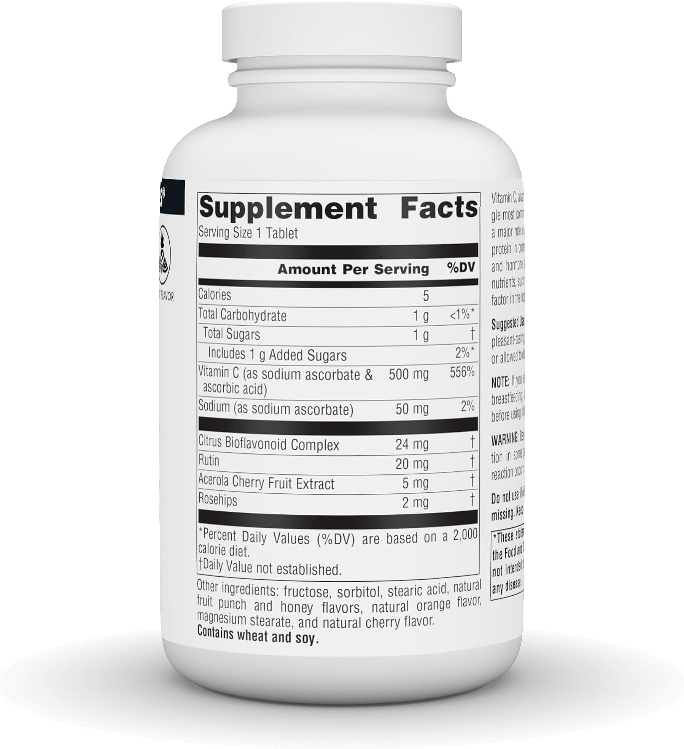 Source Naturals Vitamina C Masticable con Acerola, 500 mg - 100 Comprimidos Sabor Fruta