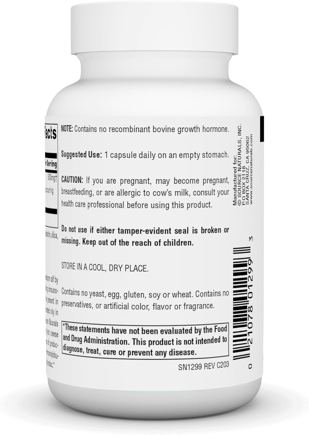 Source Naturals Colostrum with 30% Immunoglobulins - 60 Capsules