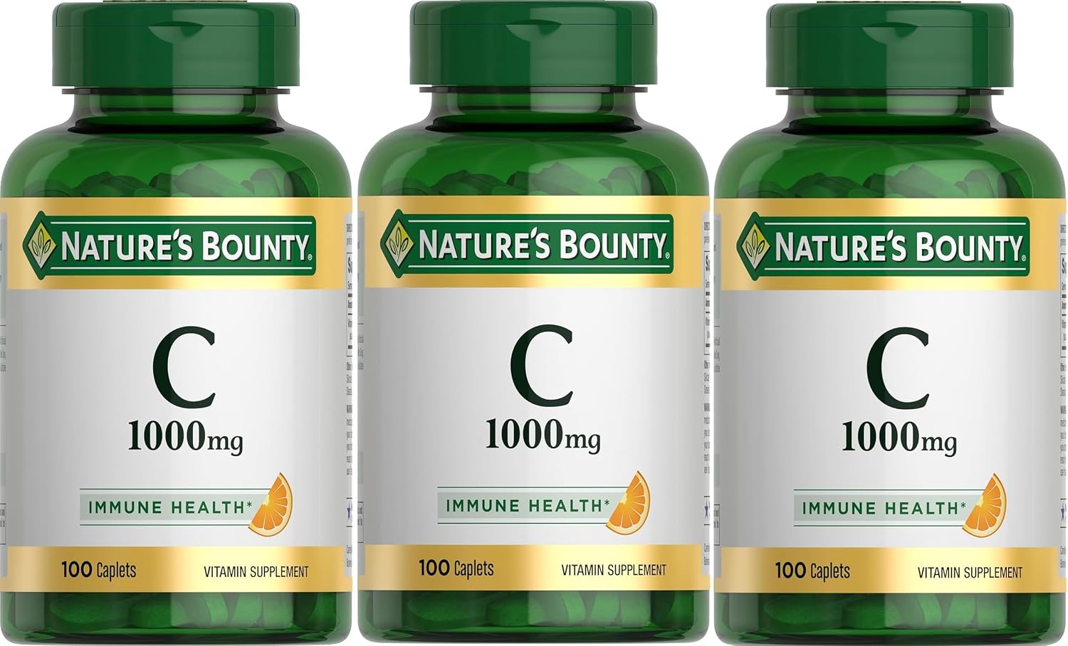 Nature's Bounty Vitamina C, 1000 mg, 100 Caplets (Pack de 3)
