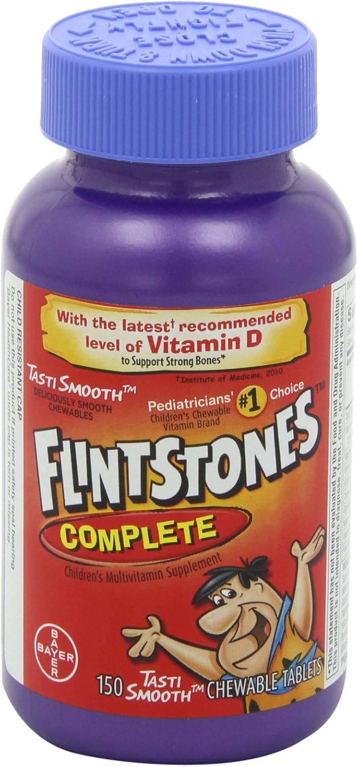 Flintstones Multivitaminas Masticables para Niños con Hierro, Calcio, Vitaminas C y D, 300 Comprimidos (Paquete de 2 x 150)