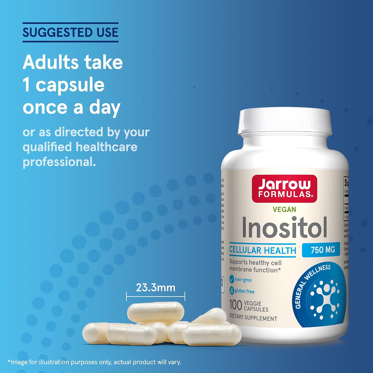 Jarrow Formulas® Inositol 750 mg - 100 Cápsulas Vegetales - Suplemento Alimenticio