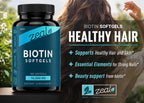 Zeal Biotina 10000mcg Cápsulas Blandas de Aceite | Cabello, Piel y Uñas | 180 Cápsulas