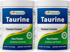 Best Naturals Taurina Pura 1000mg - Polvo de Taurina de Forma Libre - 454g (Pack de 2)