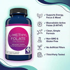 MD Life L-Metilfolato 10 mg - 60 Cápsulas - Forma Activa de Folato