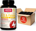 Jarrow Formulas Methyl B-12 1000mcg y Methyl Folate 400mcg, Fórmula de Fuerza Extra, Metabolismo Energético Celular y Salud Cardiovascular con P-5-P, 100 Comprimidos Masticables, 12 Paquetes