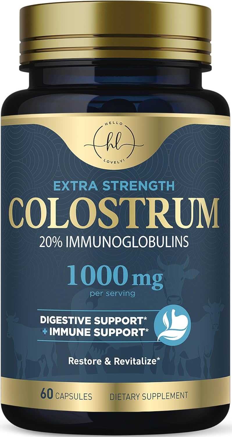 Hello Lovely! Colostrum Bovino 1000mg – 120 Cápsulas – Apoyo Digestivo e Inmune