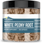 Earthborn Elements White Peony Root 200 Cápsulas, Puro y Sin Diluir, Sin Aditivos