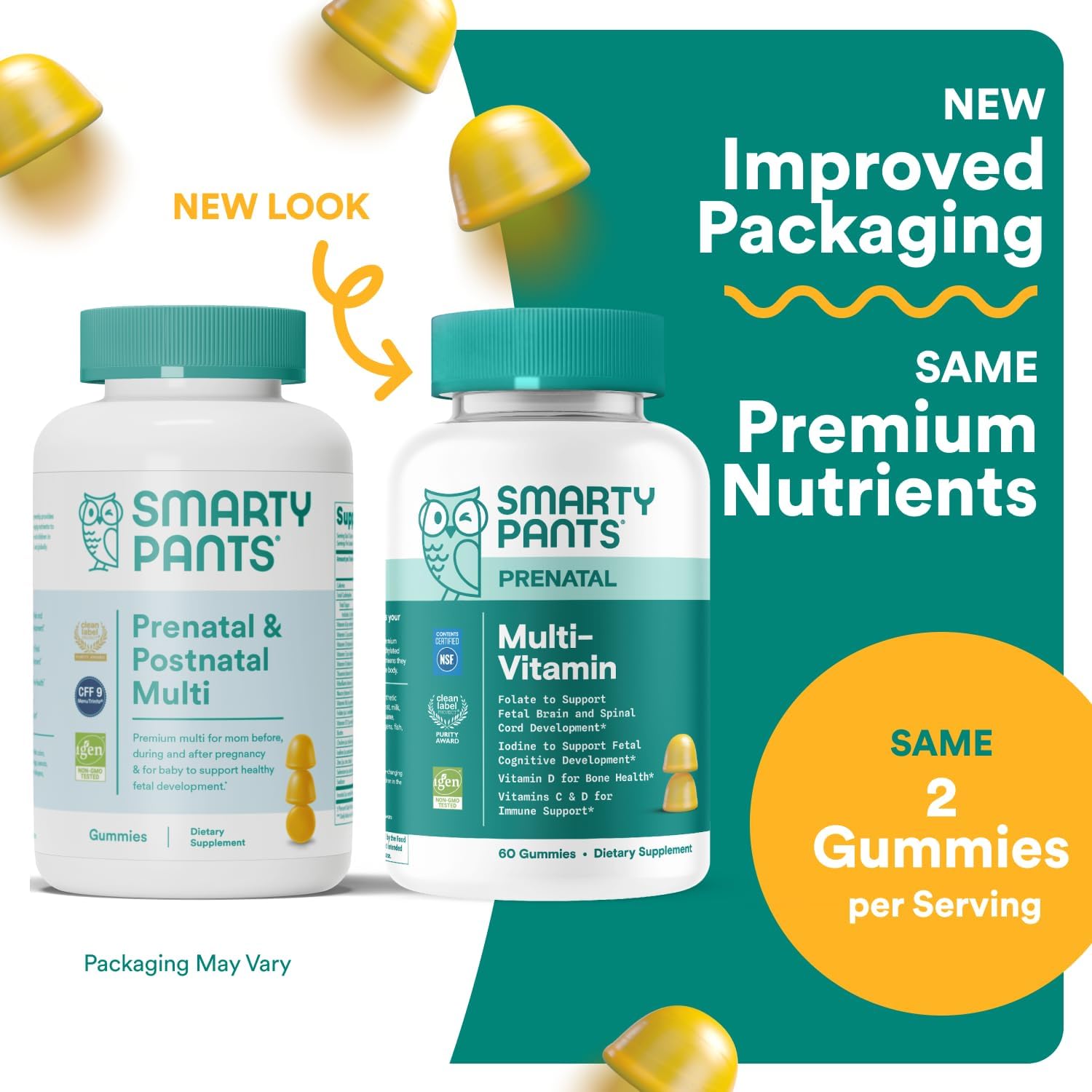 SmartyPants Prenatal Multi – Gominolas Multivitamínicas para Embarazo y Lactancia (60 unidades)