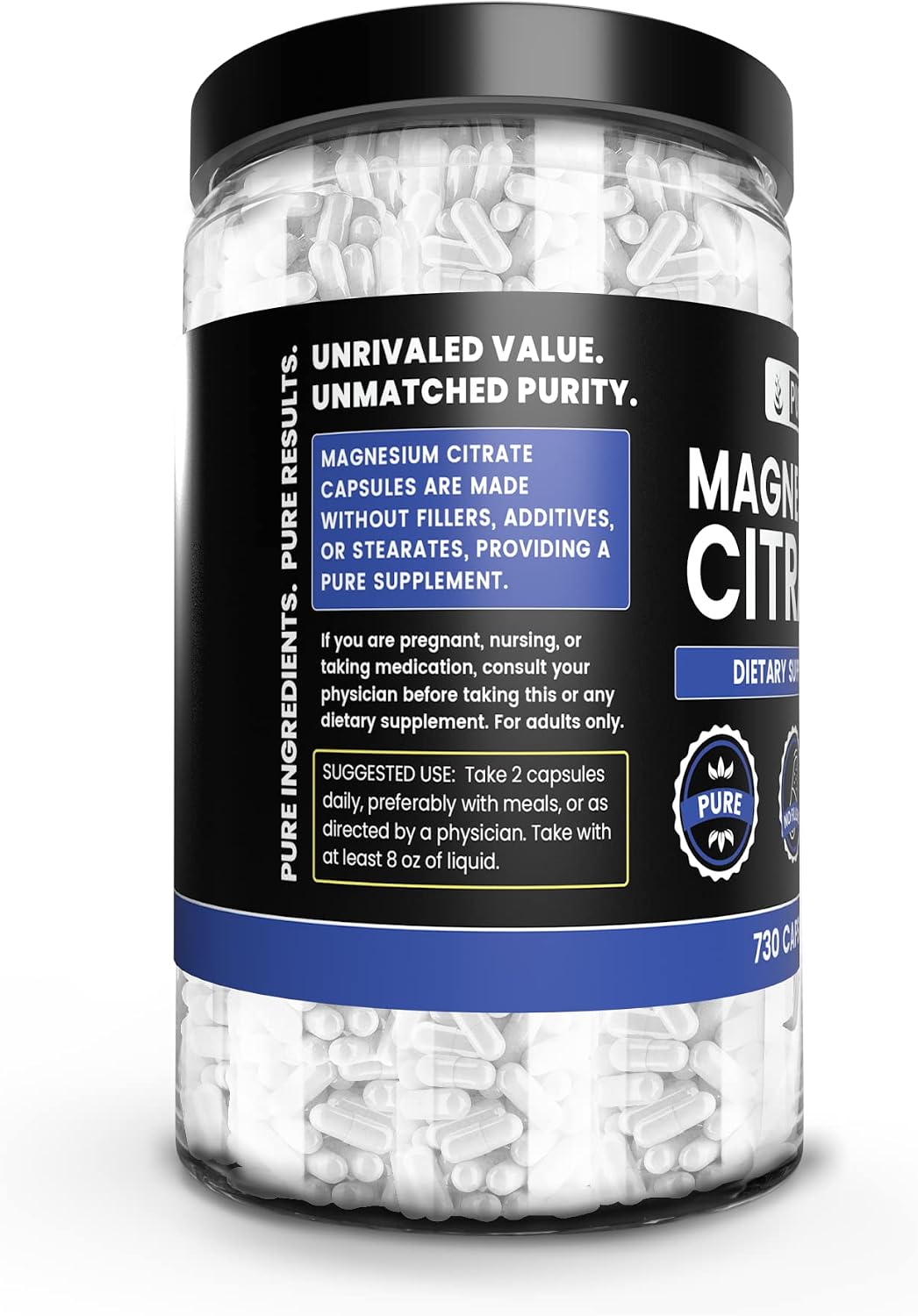 Citrato de Magnesio de Pure Original Ingredients (730 Cápsulas)
